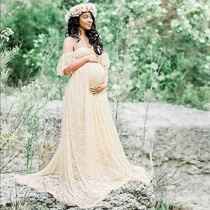 Ivory Maternity Lace Dress